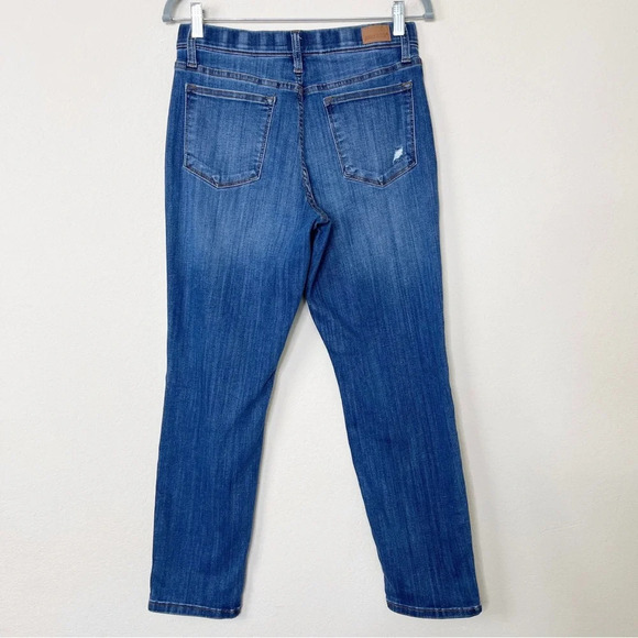 Judy Blue High Waist Distressed Boyfriend Fit Pull On Blue Denim Jeans - Picture 8 of 14